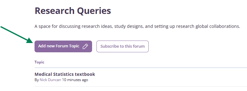 Add a new forum topic