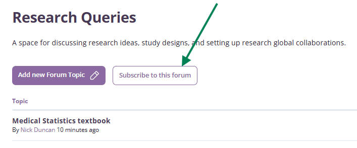 Subscribe to a forum