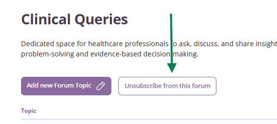 unsubscribe forum in topic