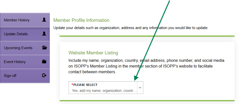 change website visability